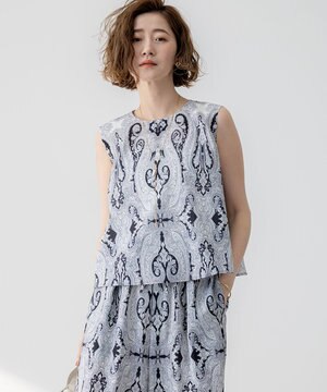  【洗える】Ratti ドローイング ペイズリー プリント ブラウス