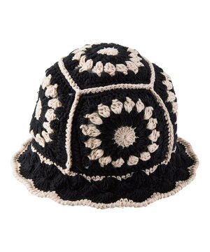  【洗える】estaa コットン クロッシェ編みバケット