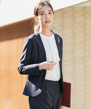  【洗える】セレモニーダブルクロス カラーレス ジャケット