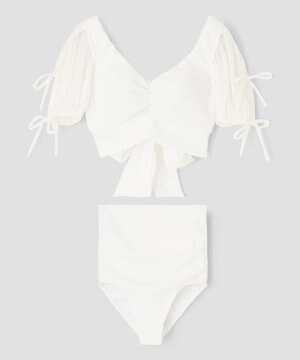  【San-ai Resort×PEACH JOHNコラボ】【ナイスバディ水着】パフスリーブワイヤービキニ　9M・11L　【San-ai Resort（サンアイリゾート）】