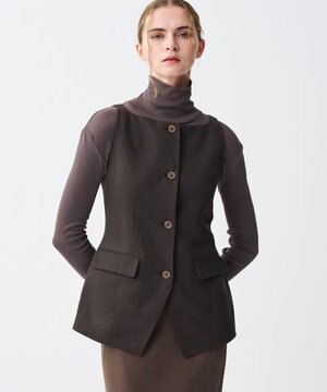 テンセルライトリネン ジレブラウス