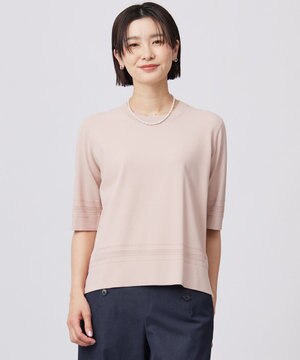  【洗える】RAYON ELITE STRETCH クルーネック ニット