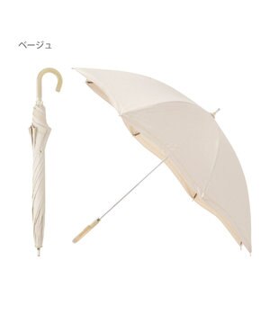  FURLA 晴雨兼用日傘 長傘 ジッパー刺繍 ／遮光 遮熱 UV