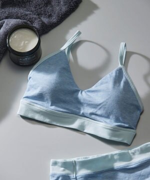 綿ベア天竺 カラーブロッキング ノンワイヤーブラジャー