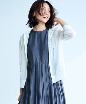  【WEB限定カラーあり・洗える】SHEER LIGHT KNIT ラメ パーカー