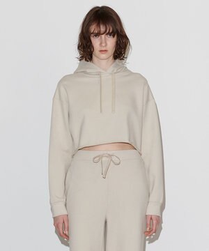 【Nave 洗える】裏毛 クロップドパーカー