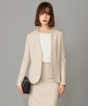  【セットアップ対応】ウールストレッチ ノーカラージャケット