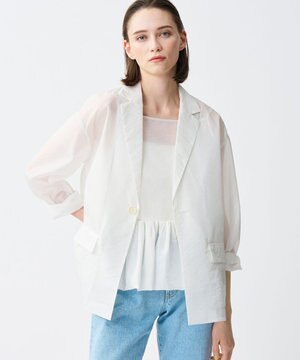  【久慈暁子さん着用】シアー オーガンジー シャツ ジャケット