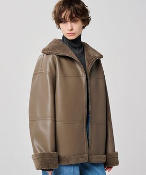  フェイク ムートン コート（uncrave WHITE）