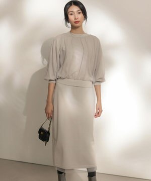  【WEB限定】チュールニット×リバーシブルスカート セット