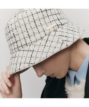  FURLA 【日本製】チェックツイード バケットハット