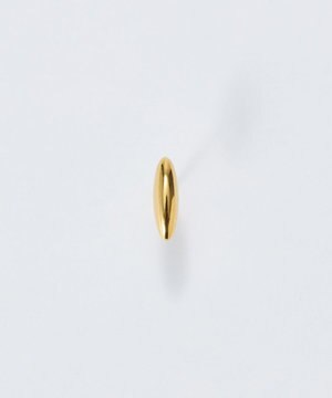  【金属アレルギー対応】メタルオーバルグレースピアス(片耳)　ゴールド/サージカルステンレス