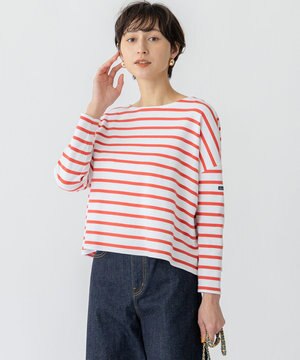  【洗える】Armor-lux スムース クロップド  ボーダー カットソー