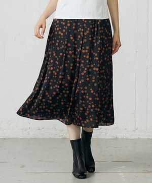 マルチポルカドットプリント スカート