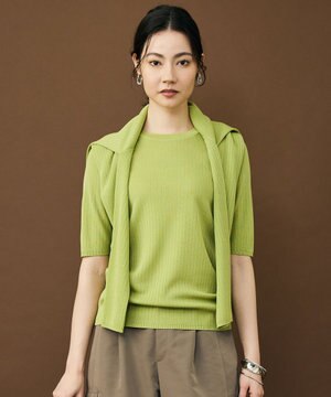  【アンサンブル対応】シアーシルクミックスニット プルオーバー