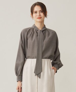 【セットアップ対応・洗える】ハイツイストビエラボウタイ ブラウス