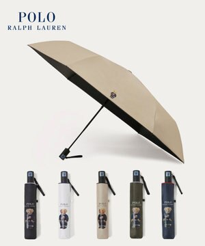  【遮光率100％/遮熱/UV/自動開閉】POLO RALPH LAUREN（ポロ ラルフローレン）晴雨兼用日傘  ポロベア 折りたたみ傘 ユニセックス