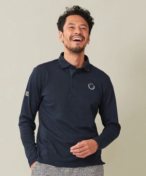  定番人気【MEN】ハニカムカノコ 長袖ポロシャツ
