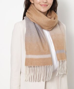  FURLA(フルラ）カシミヤ100％ カラーブロック オンブレー ストール