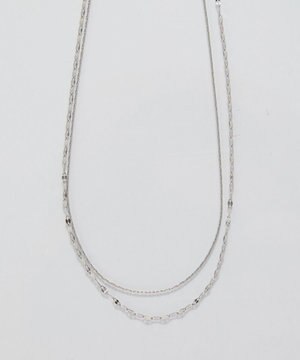  【金属アレルギー対応】ダブルチェーンネックレス　シルバー/サージカルステンレス