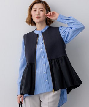  コットンダンボール ペプラム ジレ アウター