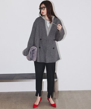  WoolRever ノーカラーショートコート