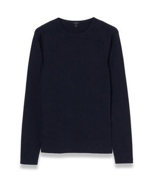  【WEB&OUTLET限定・洗える】ストレッチシルク　ラウンドネックニット