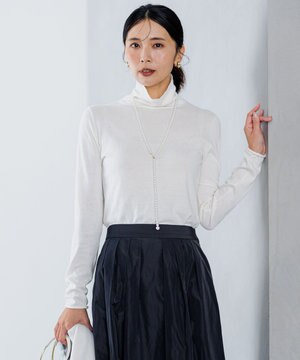  【洗える】スムージーコットン シアー ニット