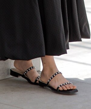  【23.0~24.0cm】フェミニンフラット サンダル