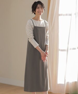 【洗える】バックサテンジョーゼット キャミワンピース