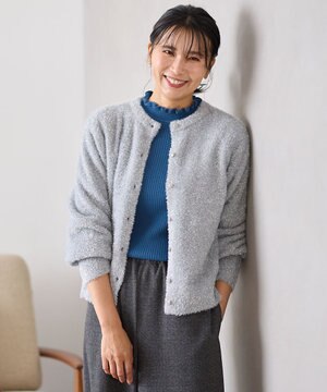  シャイニーニットカーディガン