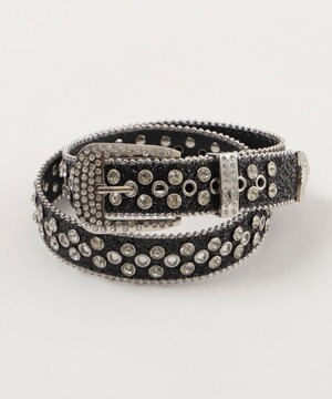  Lビジューバックルラメスタッズベルト