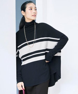  【新色追加・WEB限定カラーあり】 ヴィスコースワイド タートルネックプルオーバー