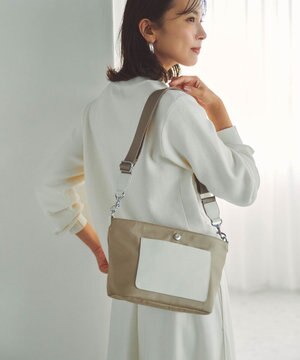  【Breath TOPKAPI sis】【WEB限定】ナイロン レザーポケット ミニ ショルダーバッグ 軽量 / CALM カーム　