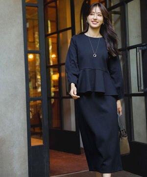 【WEB・一部店舗限定】カットジャカードペプラム セットアップ