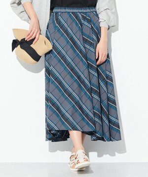  【ウエストゴム】マドラスチェック スカート