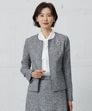 【セットアップ対応】Light Tweed ノーカラー ジャケット