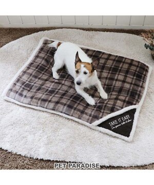  ペットパラダイス 遠赤外線 ボアマット 《 チェック柄 》 (80×60cm)