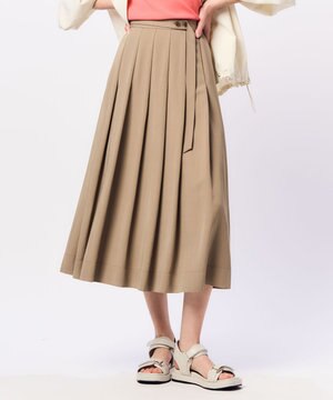  【Oggi4月号掲載/洗える】ブライトツイル タック スカート