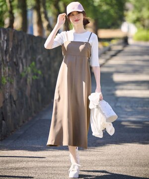  【洗える・2SET】カットデザインスタイルアップ ワンピース×ニット