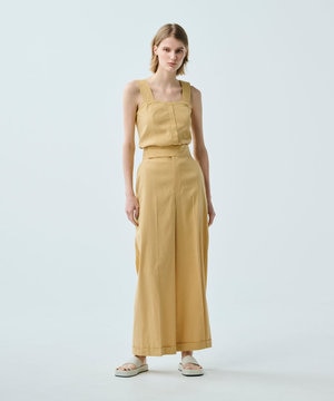 【UVケア・接触冷感・吸水速乾】【uncrave WHITE】リネントロ プレーン ワイドパンツ