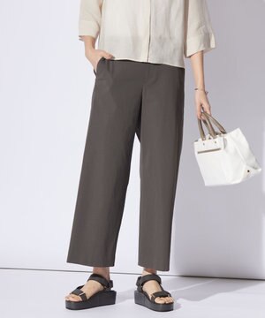  【洗える・吸水速乾】麻シェルドライ セミワイド パンツ