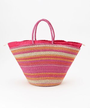  【VIOLAd’ORO】MIRO アバカカラーボーダーバッグ L