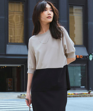 【洗える】レーヨンポリエステルストレッチ ドルマン ニット