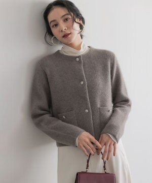 【加藤ローサさん着用】フラッフィーファーニット ジャケット