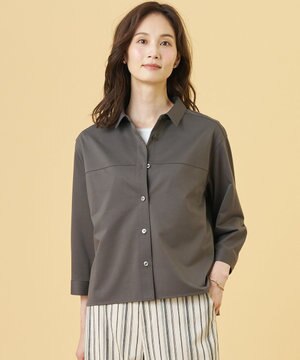 【冷房対策に】タイプライターライクジャージー シャツ カットソー
