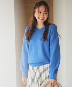  【8色展開】Vネックデイリーニット