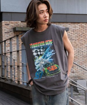  【ユニセックス着用ITEM/MLサイズ展開】ヴィンテージライクグラフィックノースリーブ