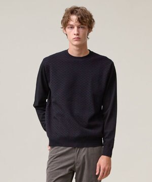  軽やかに着映える上質ベーシック【ストレッチ / イージーケア】【FLEX YARN】クルーネック ニット