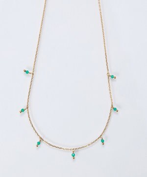  【金属アレルギー対応】カラージェムステーションネックレス/天然石/サージカルステンレス